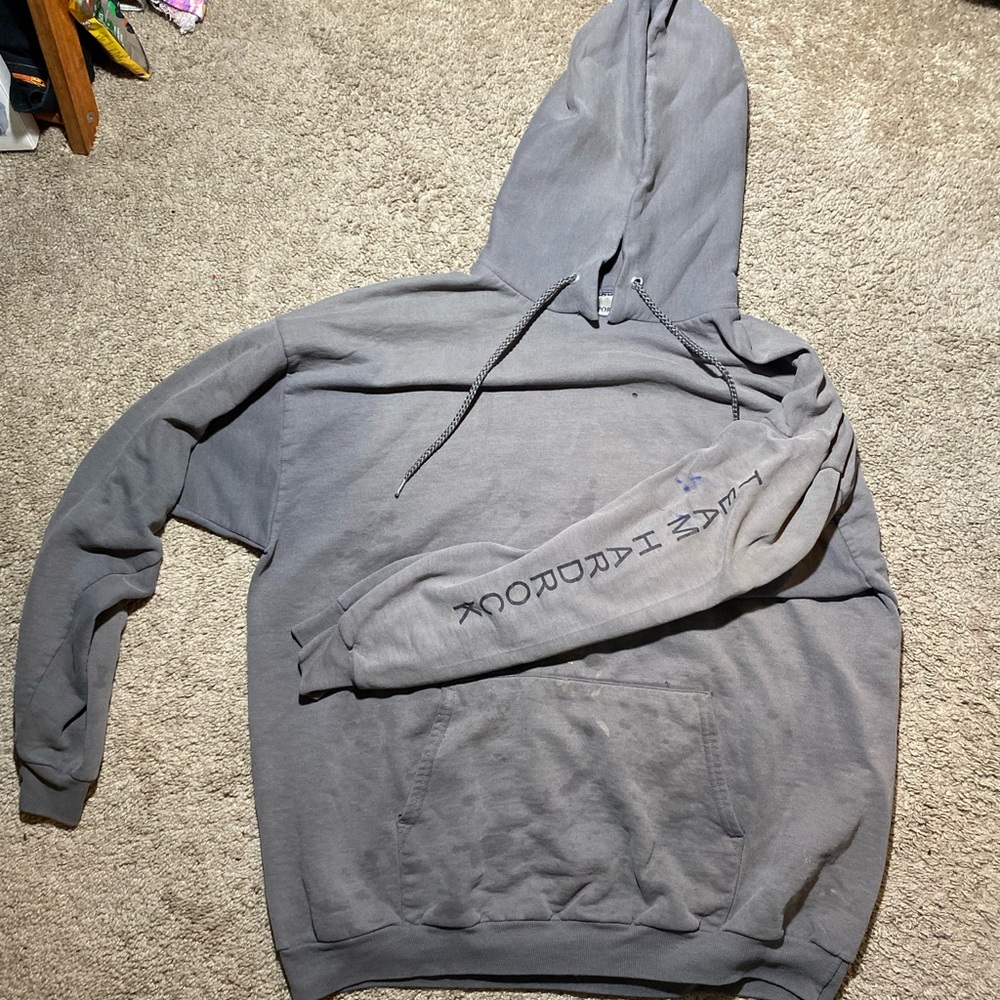 Distressed Grey “Team Hardwork” hoodie